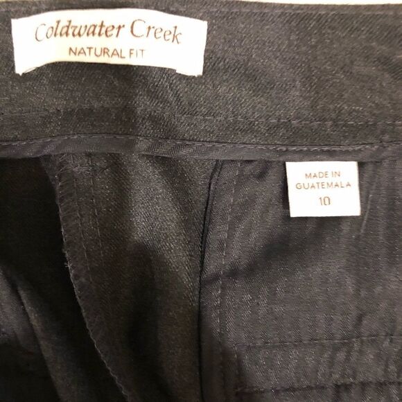 Coldwater Creek 10 Charcoal Gray Natural Fit Stretch Work Career Office Pants - Picture 6 of 7